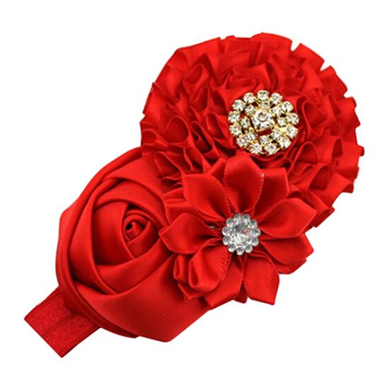 Cute Flower Pendant Rhinestone Rose Pendant Hairband for Birthday Party