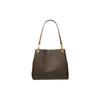 Mk Kensington Pleated Zipper Faux Leather Shoulder Bag Women Shoulder Bag Dark-Brown 30F3G8KT7B-252