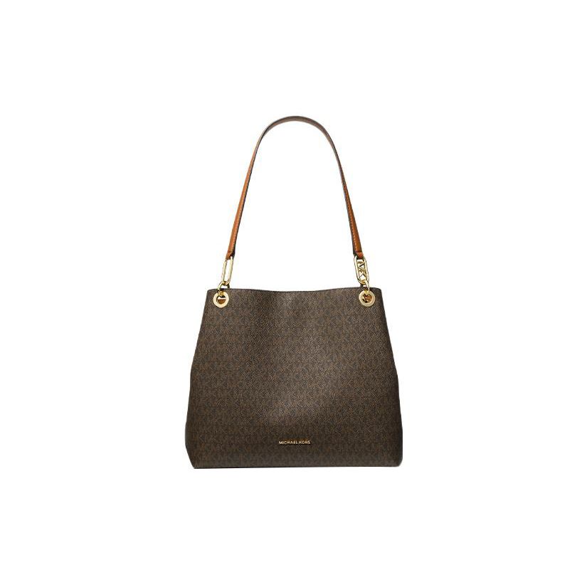 

Michael Kors Mk Kensington Pleated Zipper Faux Leather Shoulder Bag Women Shoulder Bag Dark-Brown 30F3G8KT7B-252 Basic Set (Bag+Dust Bag)