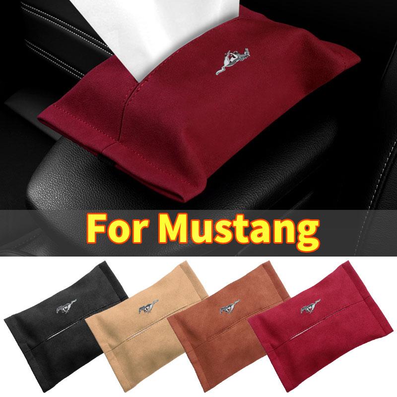 Car Suede Tissue Box Cover Easy To Carry Seat Back Accessories For Ford Mustang ST Line Mondeo Fiesta Escape Kuga Ecosport Ranger EXplorer Stickers