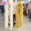 DIY 6 Ply Ostrich Feathers Boa 0.5M/1M/2M/3M Long Feather Shawl Costume Boa Plumes Carnival Clothes Dress Sewing Feather Trim Crafts