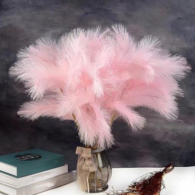 12PCS Artificial Pampas Faux Pampas for Spring Decor Fluffy Fake Flower Bulrush Reed Grass for Vase Filler Ins Style Modern Home Wedding Decor