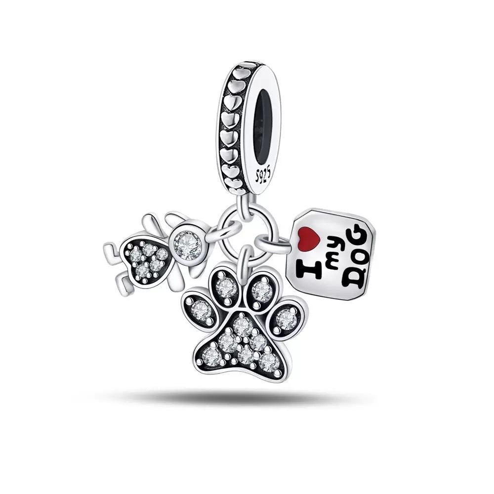 

S925 Silver Creative Astronaut Drip Oil Pendant Earphone Bracelet Bead Accessories
