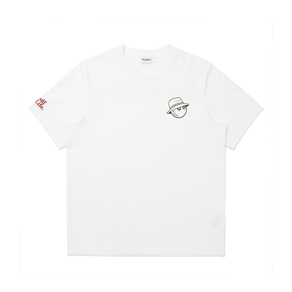 MALBON GOLF Bucket Script Uni Round T-Shirt Off White