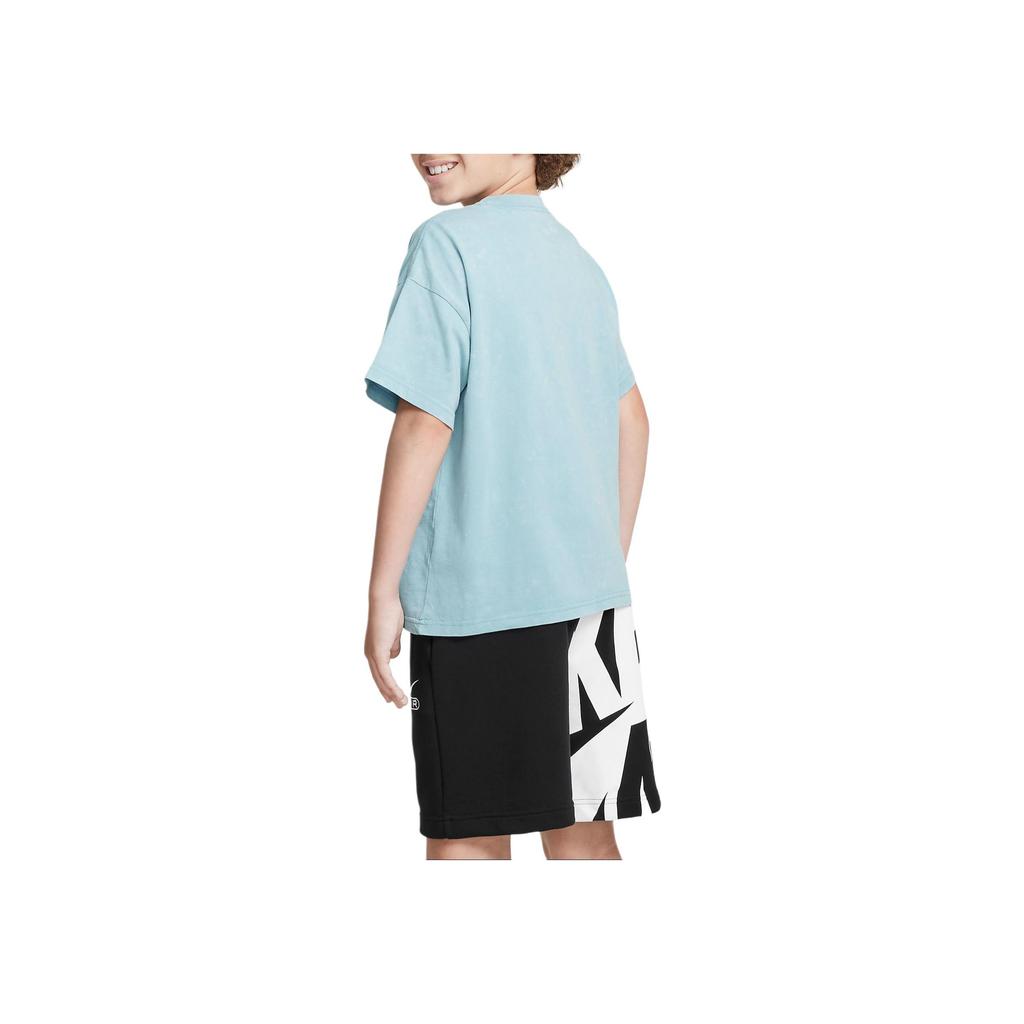 Nike Soft Absorbent Quick-Drying Breathable Short Sleeve T-Shirt Kids Tops Turquoise FZ4954-464