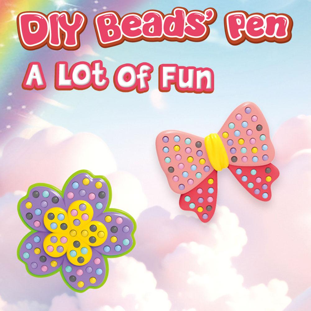 Handmade Bead Children Girls DIY Handmade Ballpoint Pen Set Cartoon Princess Diamond Stickers Educational Gift