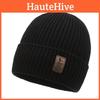 Thick Beanie Knitted Hat Winter Warmth Unisex Cap Windproof Gift Solid Color