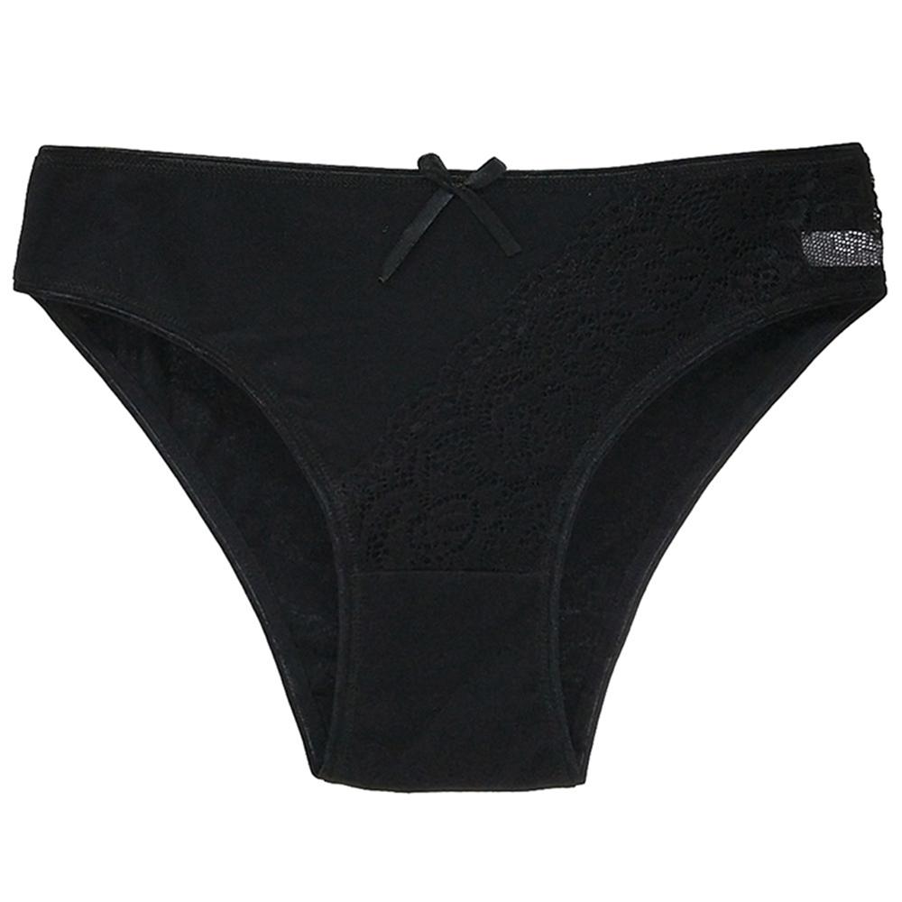 Women Underwear Cotton Panties Sexy Lace Everyday Low Waisted Girls Briefs Ladies Knickers Transparent 6 PCS