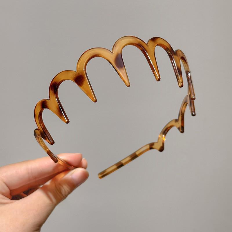 Koreanischer minimalistischer Acryl-Haarreif mit Leopardenmuster in U-Form zum Gesichtwaschen - Nischendesign, hochwertiges Gefühl Haaraccessoire.