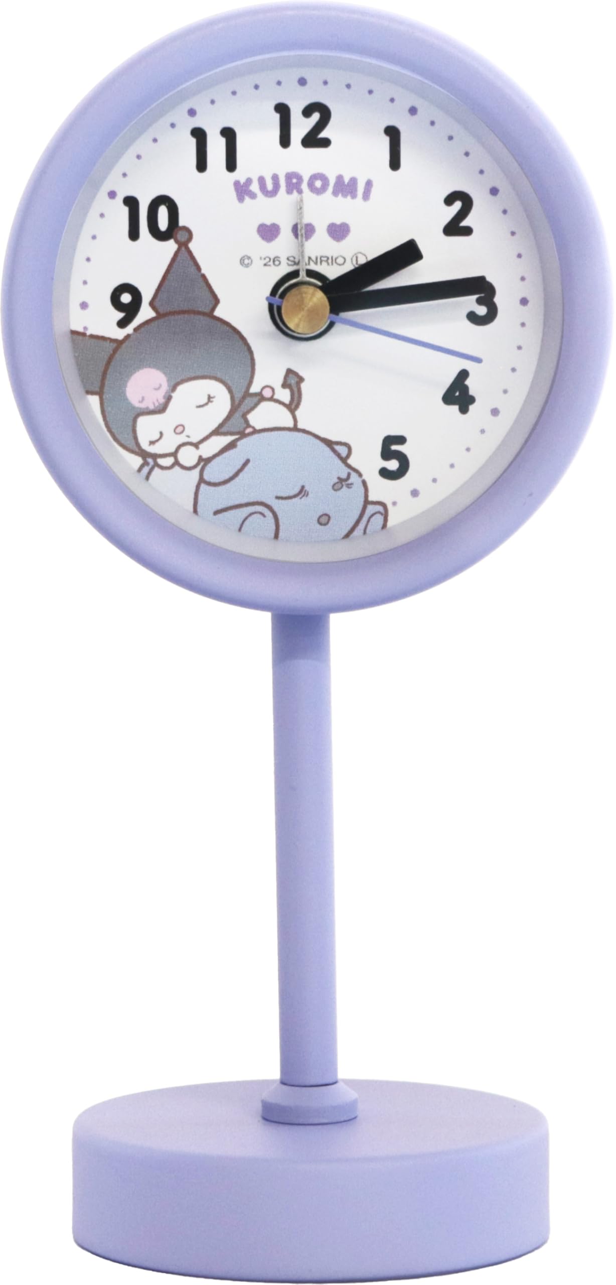 Fieldwork Analog Desk Clock Kuromi Stand Clock 2 Y Small Alarm Purple PU [Sanrio Characters] SNR012-3 фиолетовый
