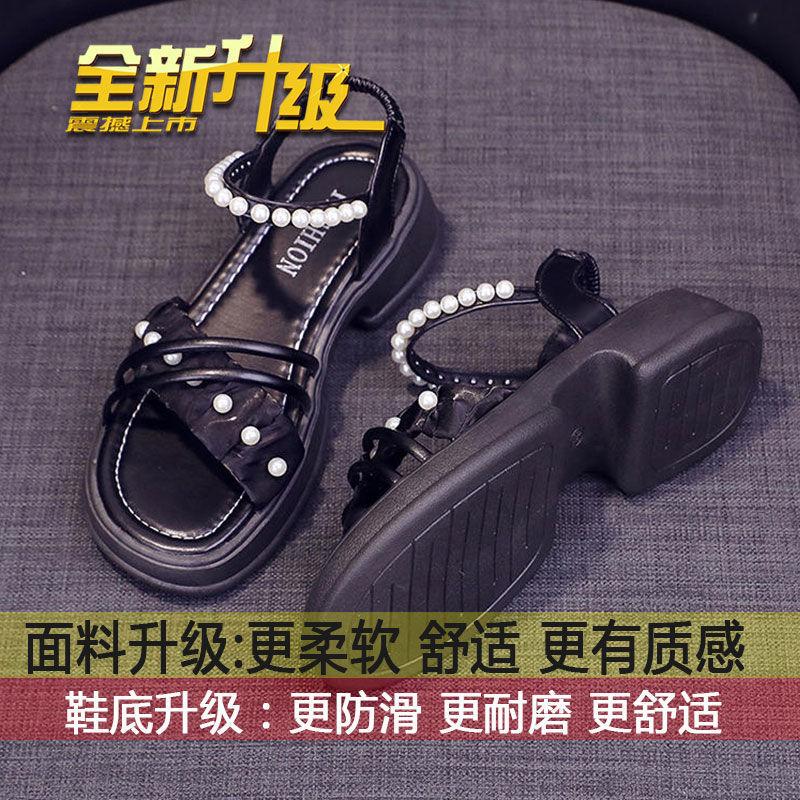 

Модные босоножки фея фея стиль с юбкой на среднем каблуке женские туфли 2025 лето новые модели не воняют ноги римские сандалии универсальны 35