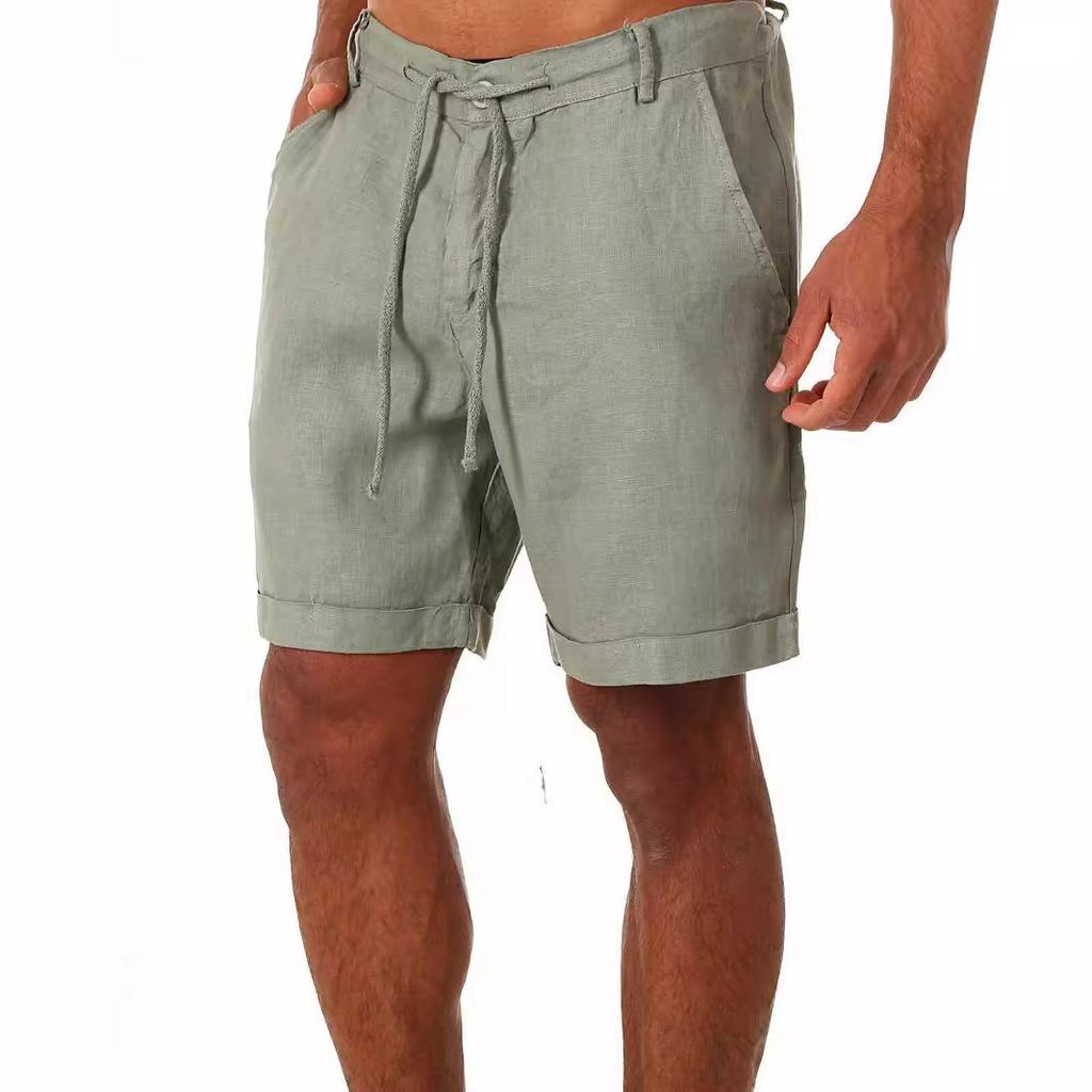 Summer Men's Drawstring Shorts, Yoga Exercise, Running, Fitness and Leisure Five Quarter Shorts