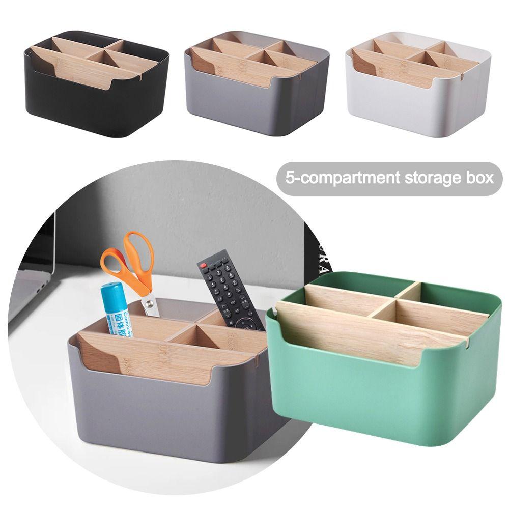 

Detachable Desktop Storage Box 5 Grids TV Remote Holder New Remote Controller Storage Box сірий