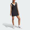 Adidas Originals Solid Color V-Neck Sports Casual Midi Sleeveless Dress Women Dresses Black IS5262