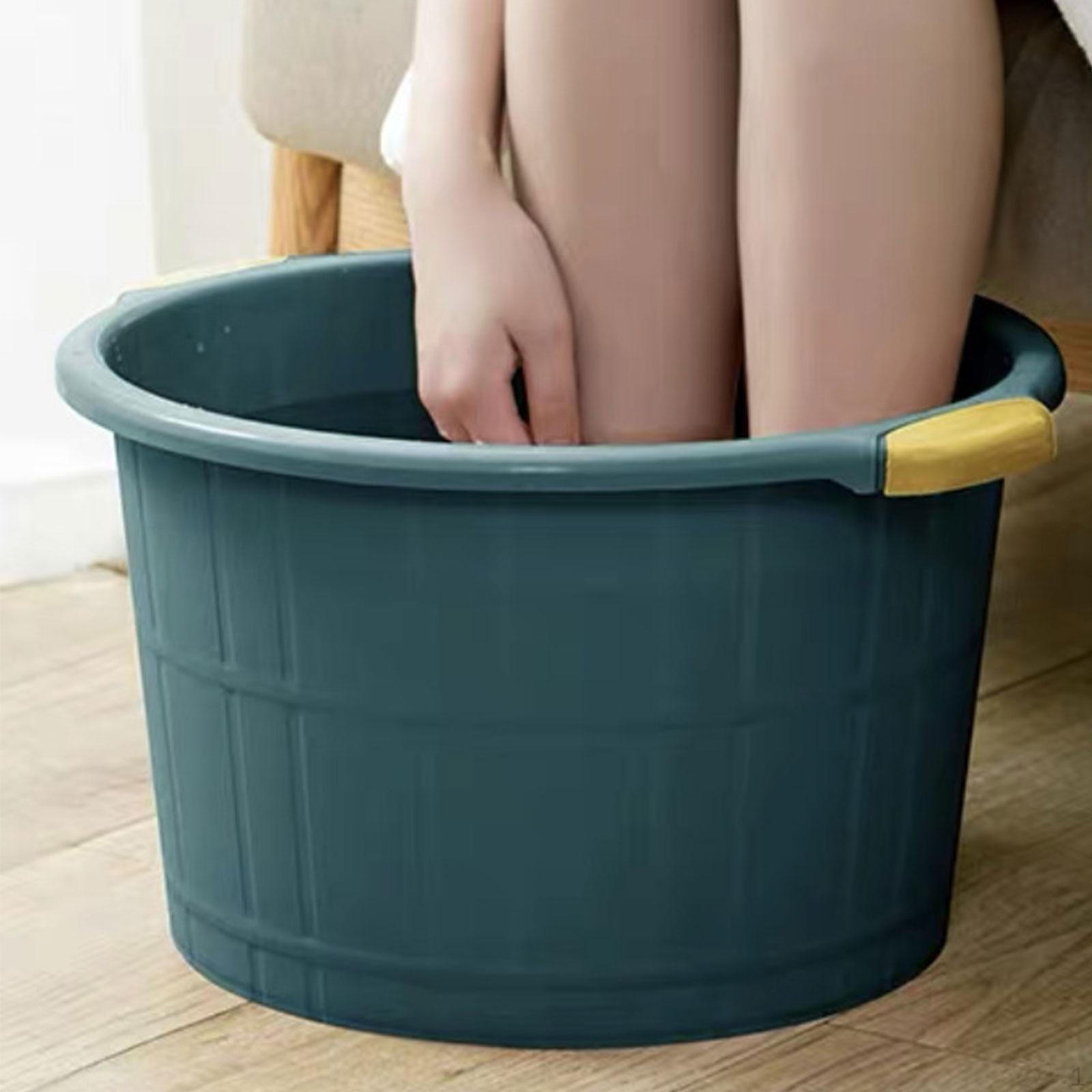 

Ванна для ног, универсальная, с ручками, легкая, спа-ванна, ведро для замачивания, массажное ведро для темно-синий