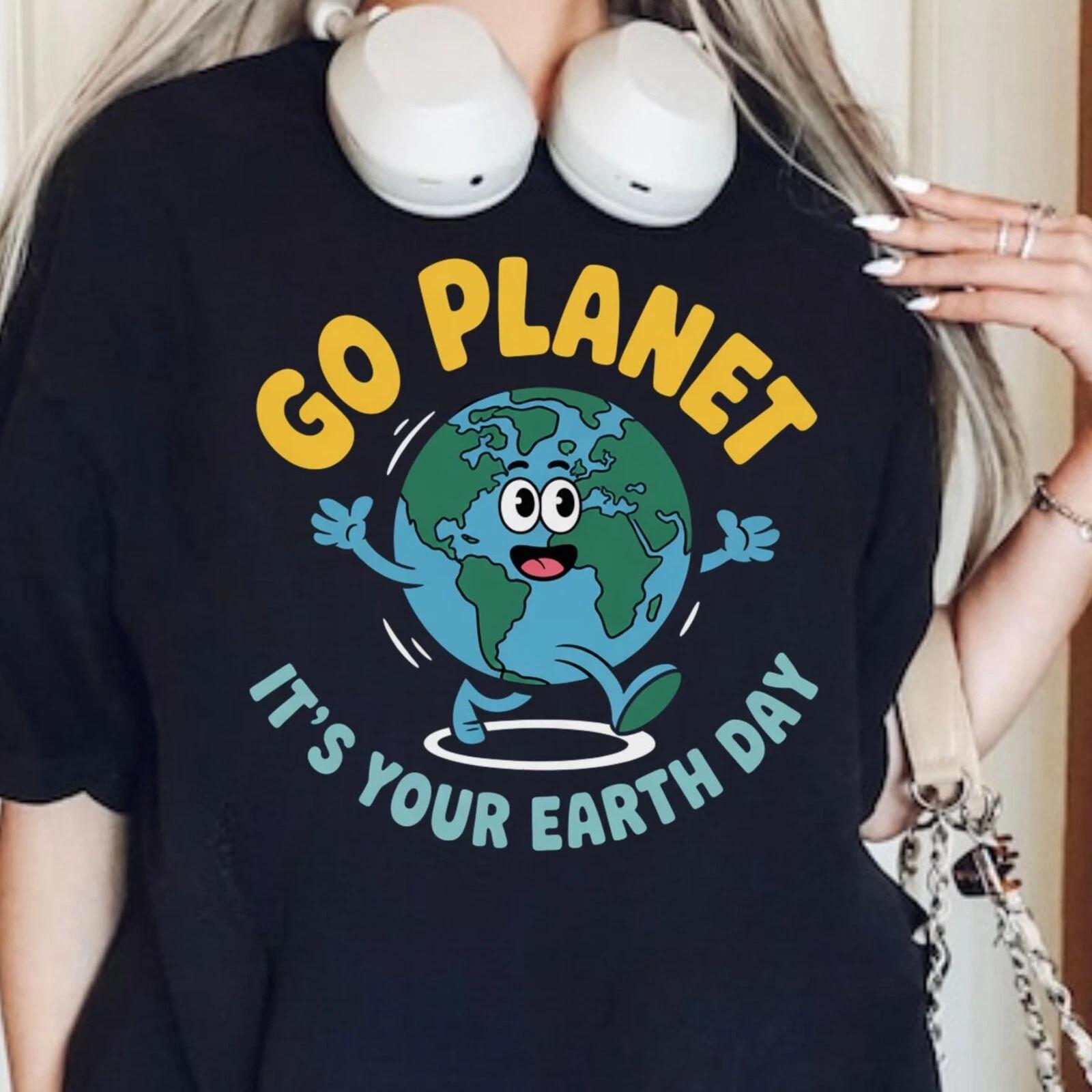 Men s and Women s T-shirts Earth Day T-Shirt, Go Planet Tee, Eco Friendly Shirt, Environmental Awareness XS