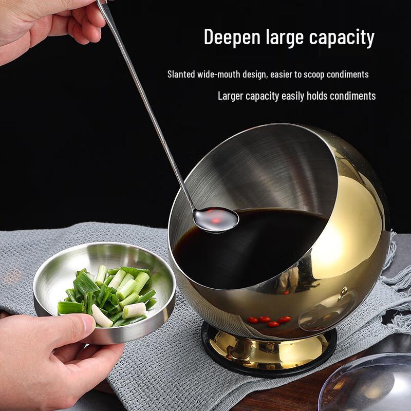 Tianze Stainless Steel Slanted Spherical Sauce Bowl
