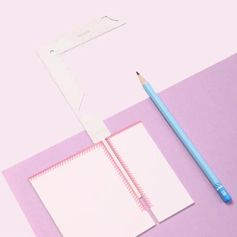 5-in-1 Book Cover Guide Stainless Steel Metal Bookbinding Cover Tool for Scribe Marking Album Notebook Scrapbooking Gauge Ruler