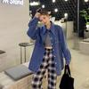 Autumn/Winter Korean-Style Loose Denim Oversized Pointed Collar Shirt Jacket