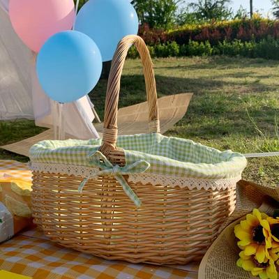 Handgeflochtener Weidenkorb für Picknick & Aufbewahrung