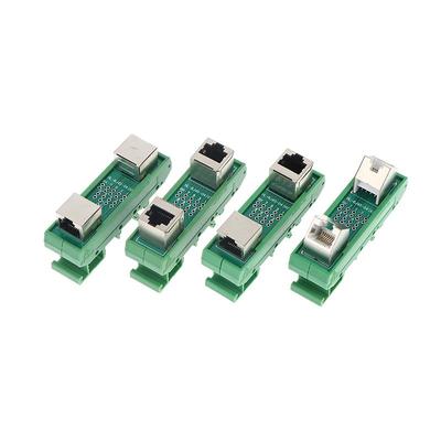 DIN35 Rail Compatible RJ45 Adapter Terminal Block Stable Ethernet Connection for Control Cabinets and Switches