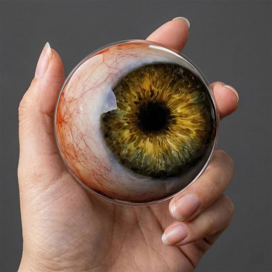 Realistische gotische Augapfel-Dekoration, 2D-Tischdekoration mit Ständer, Horror-Geschenk für Liebhaber düsterer Fantasy-Kunst, Halloween-Dekoration