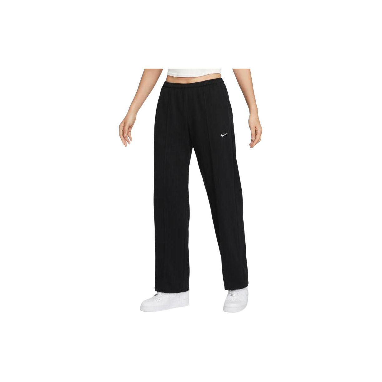 

Nike Спортивная одежда Chill Terry Однотонный Логотип Средняя посадка Удобные Повседневные Трикотажные Спортивные Штаны Женские низ Черный HF6459010 S