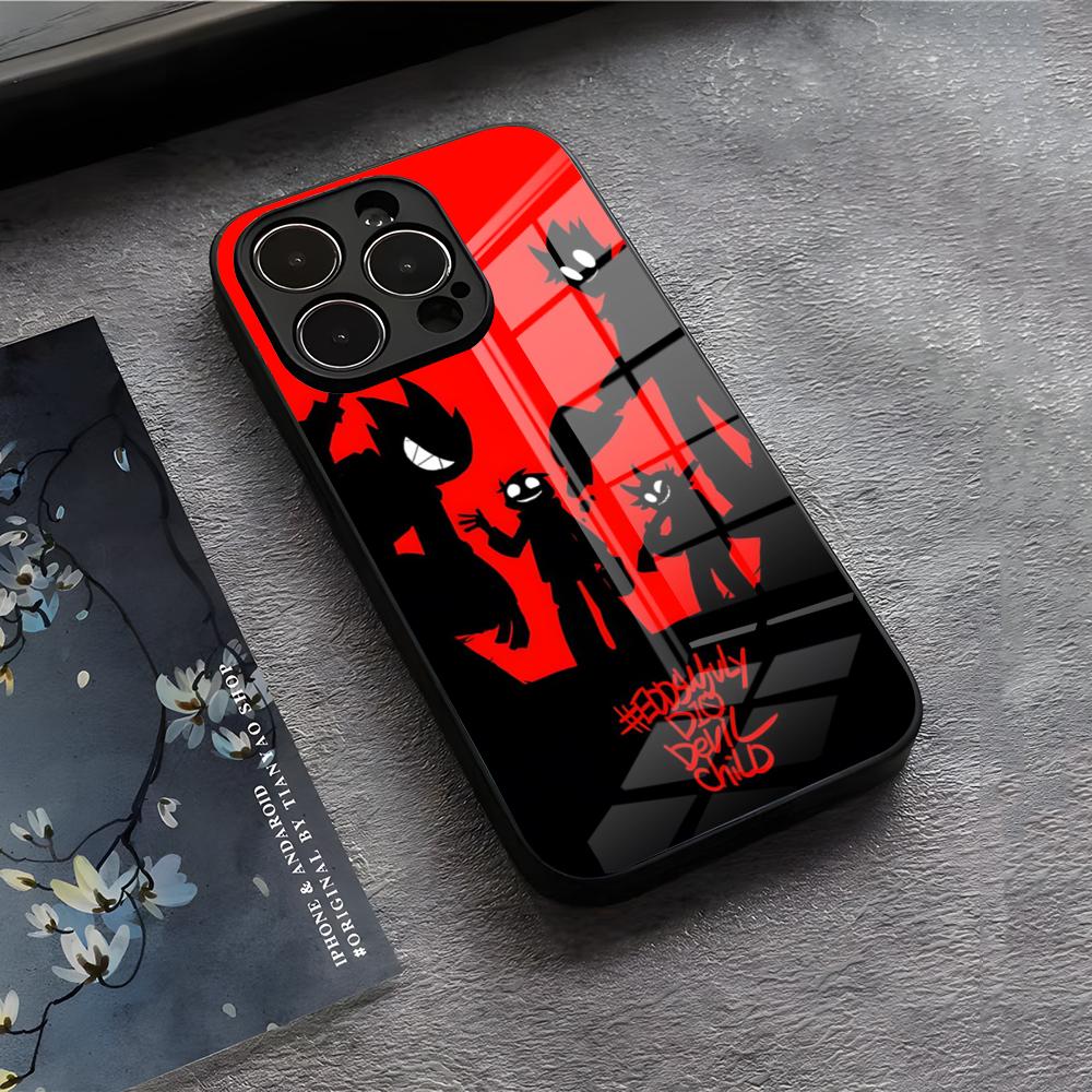 E-EddsworldS Anime Phone Case For IPhone 17 Air 16 E Pro Max 15 14 13 Mini 12 Pro 11 Max Plus Black Glass Cover