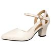 Women Shoes Pointed Toe Pumps Solid Color Sandals Female Summer New Baotou One-word Buckle Thick Heel Ladies Comfortable Shoe