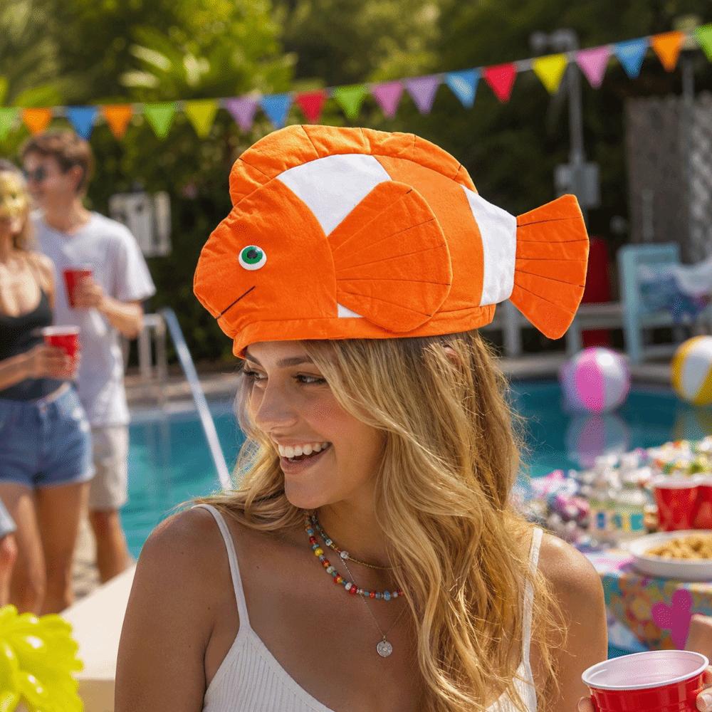 Funny Sea Animal Cap Creative Fish Head Cover Party Supplies Cartoon Fish Hat  Photo Props