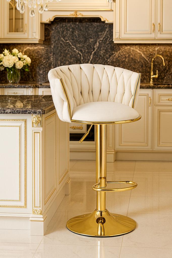 MIG stool - beige / gold base x 1