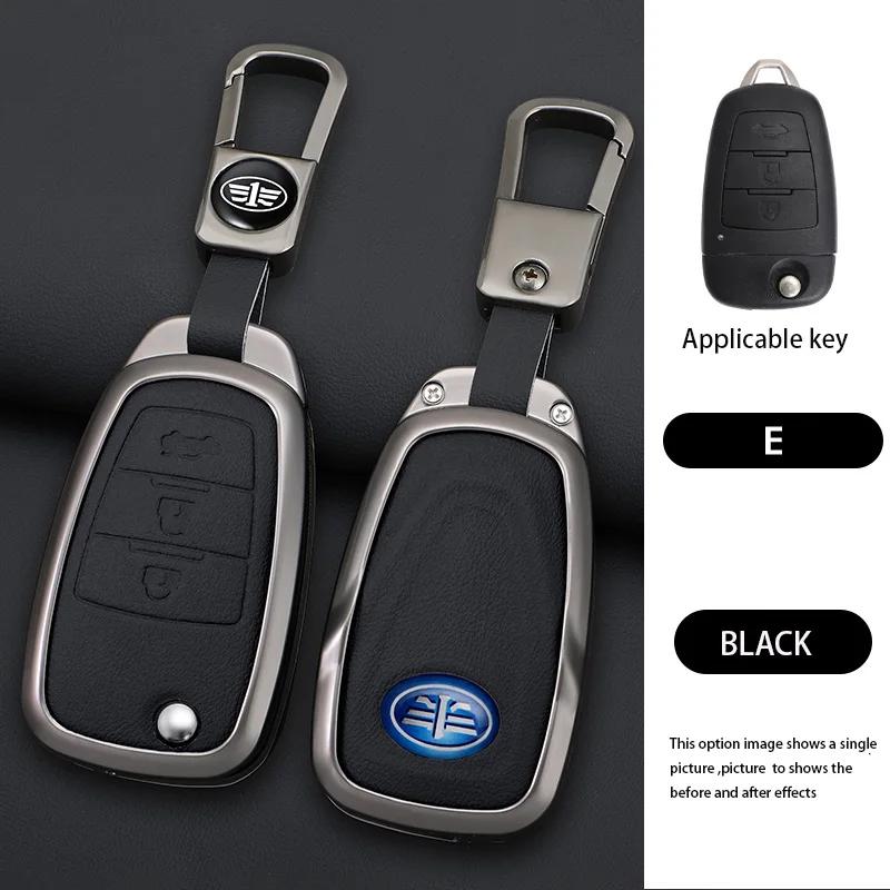 

Zinc Alloy Car Key Case 3 Button Flip Keychain Remote Control Fobs Protector Cover Jacket For FAW Besturn X80 2018 2019 2020