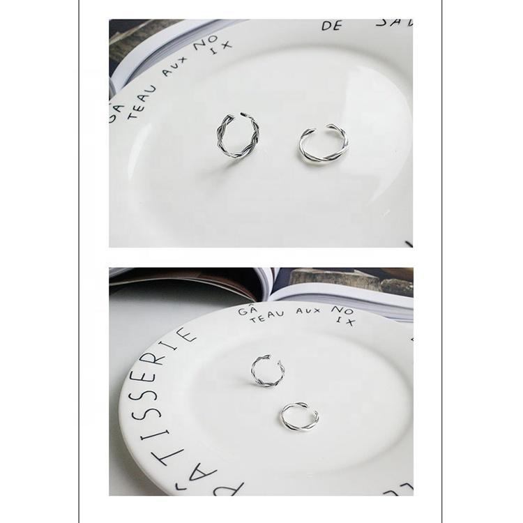 

Кольца из стерлингового серебра 925 пробы в корейском стиле, модные ретро-кольца с двумя поворотами