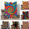 Art Psychedelic Throw Lightweight 240g Flannel Blanket Soft Skin-friendly for Summer Cooling