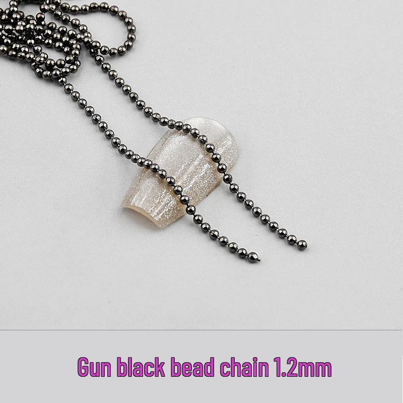 Všestranný extra malý 90cm kovový řetízek s korálky na nail art pro DIY nehtové doplňky