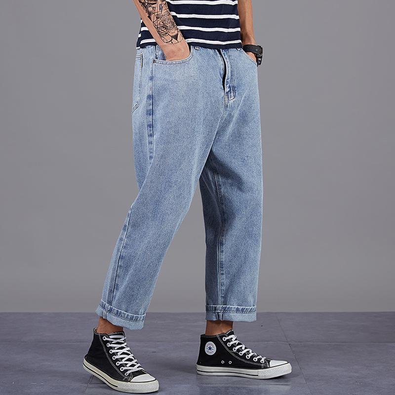 Frühling-Herbst Haremshose für Herren Lockerer Schnitt, Übergröße Stretch, Verkürzte Weite Beine Freizeit Hose