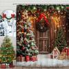 Christmas Colorful Lights Decoration Gift Star Shower Curtain, Bathroom Curtain,Christmas decorative tapestry, wall hanging