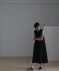 Linte Drape Neck Layered Dress Black