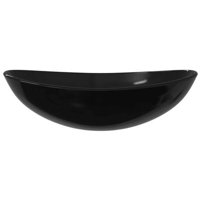 Tempered Glass Wash Basin 54.5 X 35 X 15.5 Cm Black