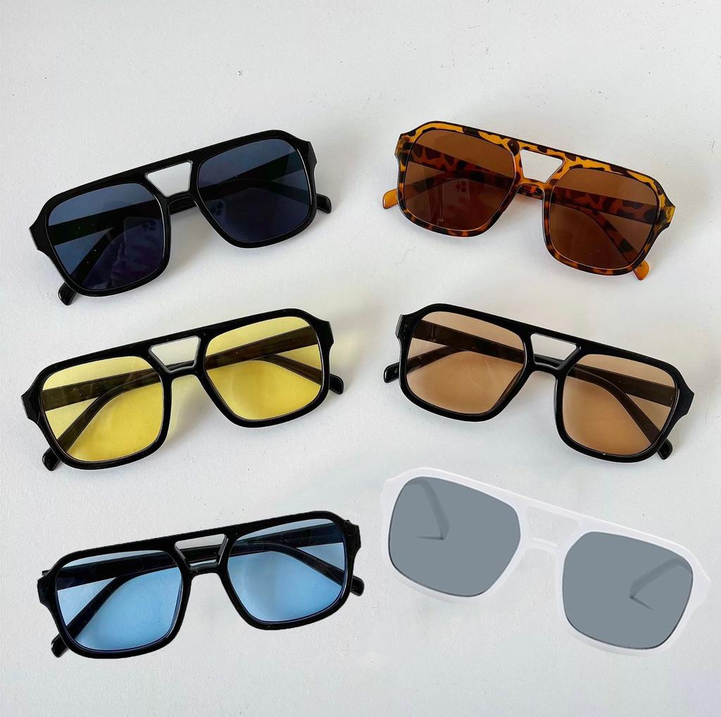 6pcs Combination Fashion Eyeglasses Rivet Double Beam Men's Sunglasses Pilot Sun Glasses Cross-border Riding Driving Eyewear