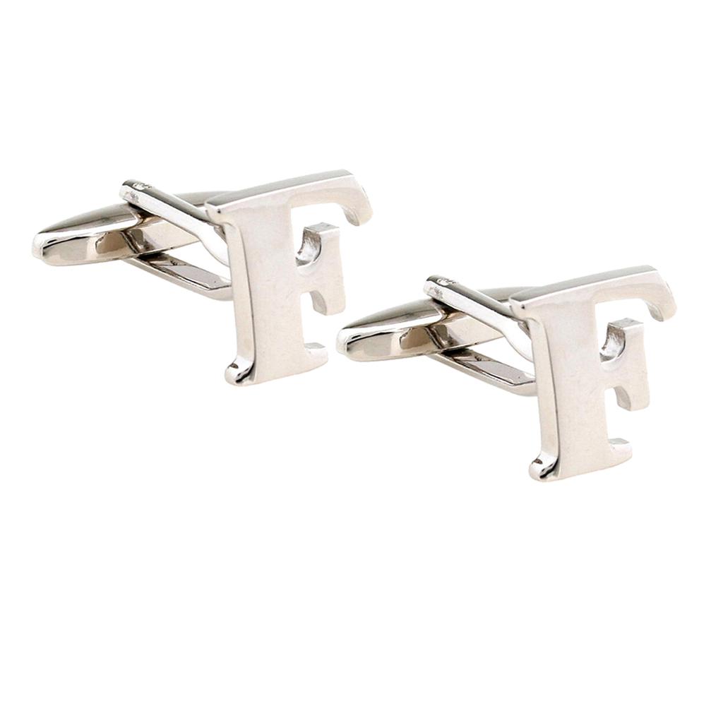 Mens Brass Initial Cufflinks Letter Business Shirt Cuff Links Wedding Gift A