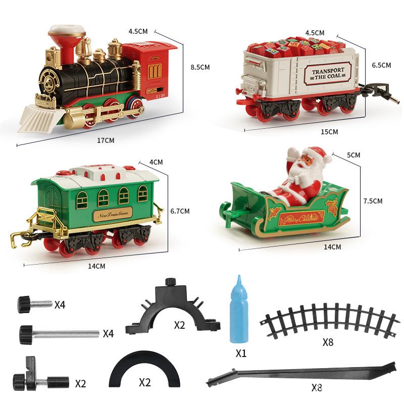 Electric Christmas Steam Train Toy for Kids 3-6 Years with Lights, Music, and Smoke Effect