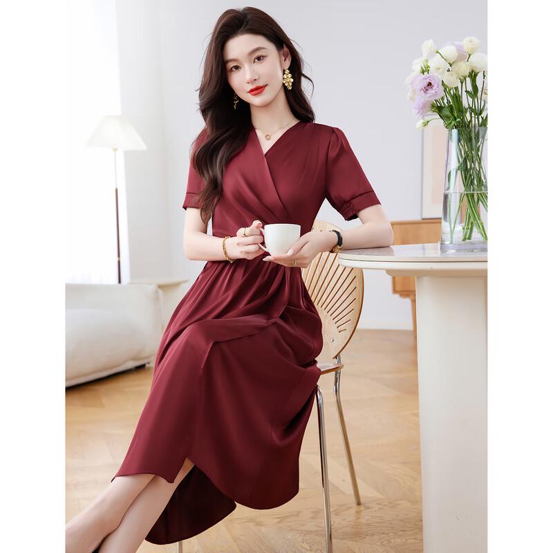 Elegant V-Neck A-Line Midi Dress 2XL