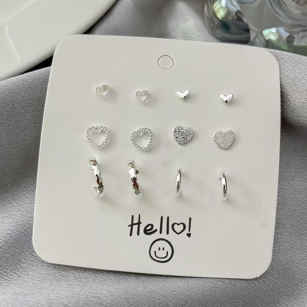 Trendy multi-element geometric stud earrings simple Christmas gift versatile