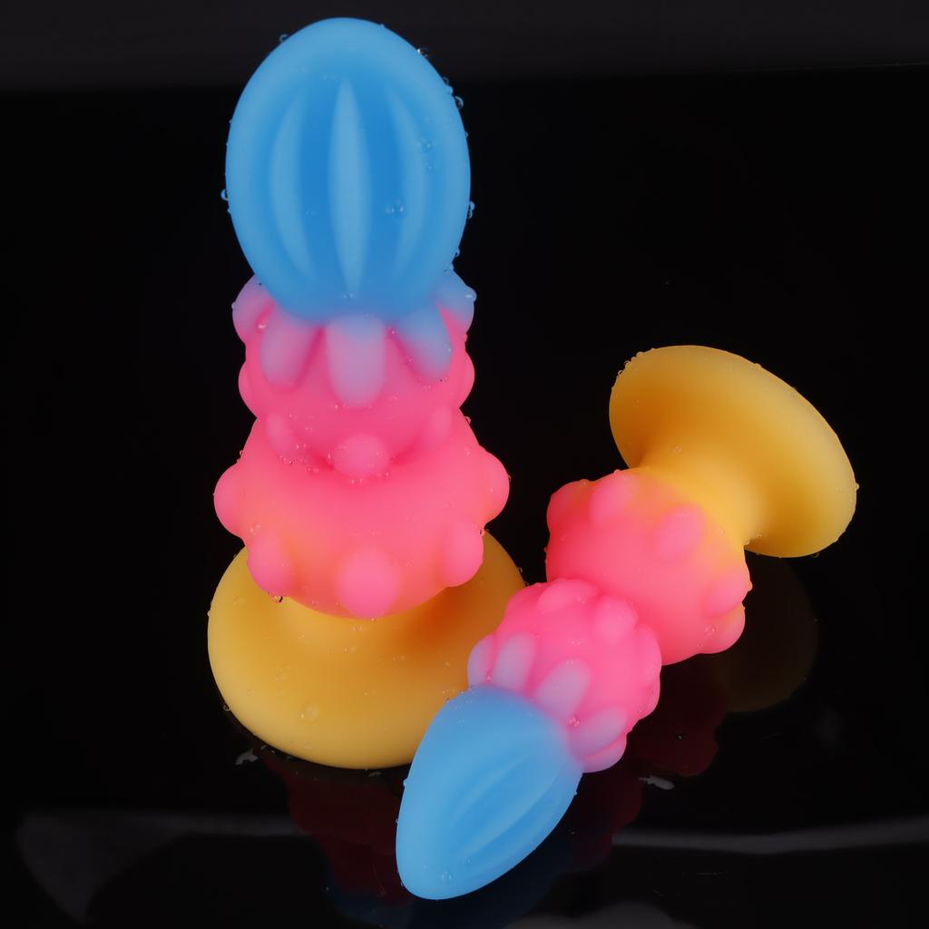 Colorful Luminous Anal Plug Soft And Irregular Shape Backyard Massage Masturbation Adult Sexual Products Sex Toys