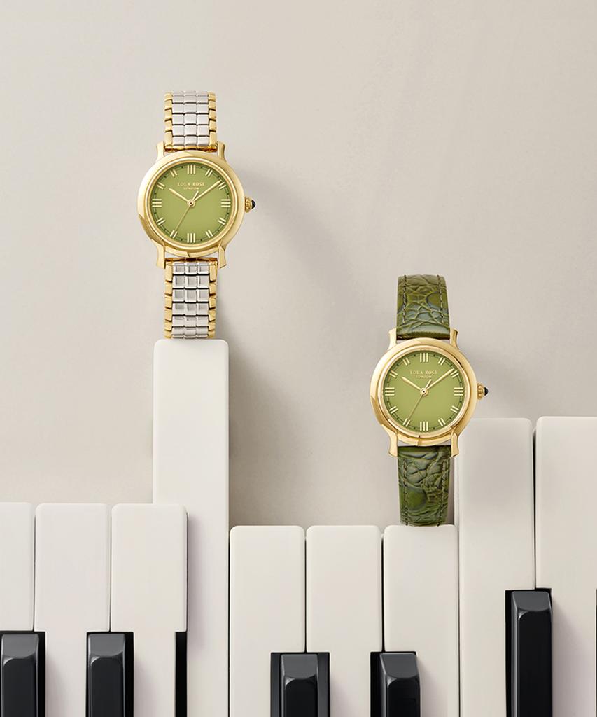 Lollalojeu Waltz Green Onyx Two-Tone Women'S Metal Daily Watch