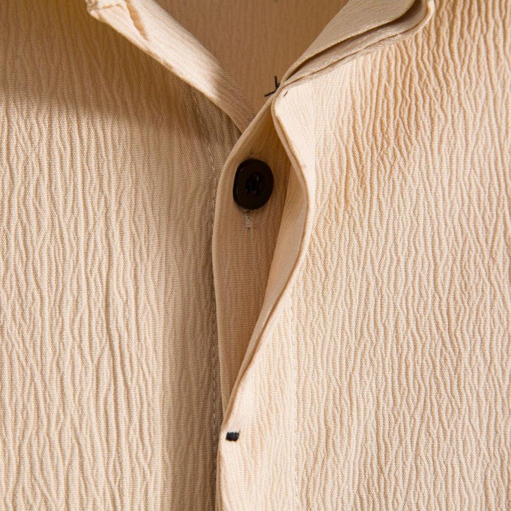 Summer Cotton Linen Shirt for Men's Lapel Loose Solid Color Hide Button Up Short Sleeve Shirts