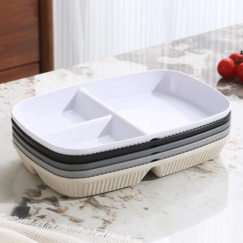 Cute Wheat Straw Divided Plate, 3-Compartment, Drop-Proof, Heat-Resistant - Perfect for Home or Kindergarten Baby Meals