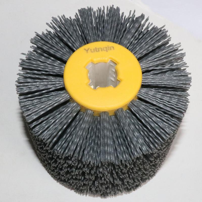 Yutnqin 1pc Deburring Nylon Abrasive Wire Drawing Round Brush Polishing Tool Sisal Horse hair Rotary brush For Furniture Wood