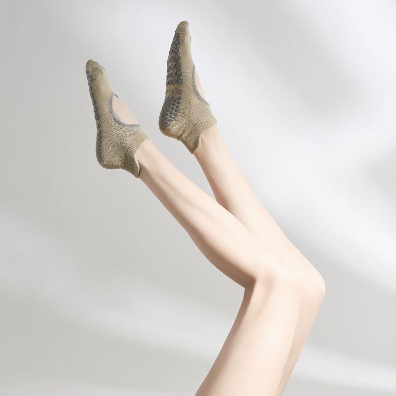 

Pilates New Equipment! Yoga Socks Summer Thin Non Slip Professional Socks Indoor Floor Sports Fitness Special Shoes Khaki